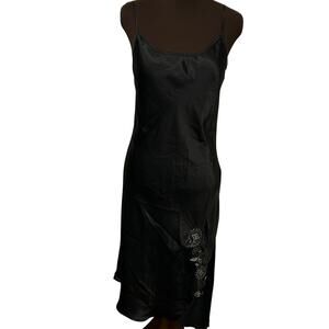 Sophia By Delicates Women’s Black Slip Dress Nightgown Size M Feminine Dainty